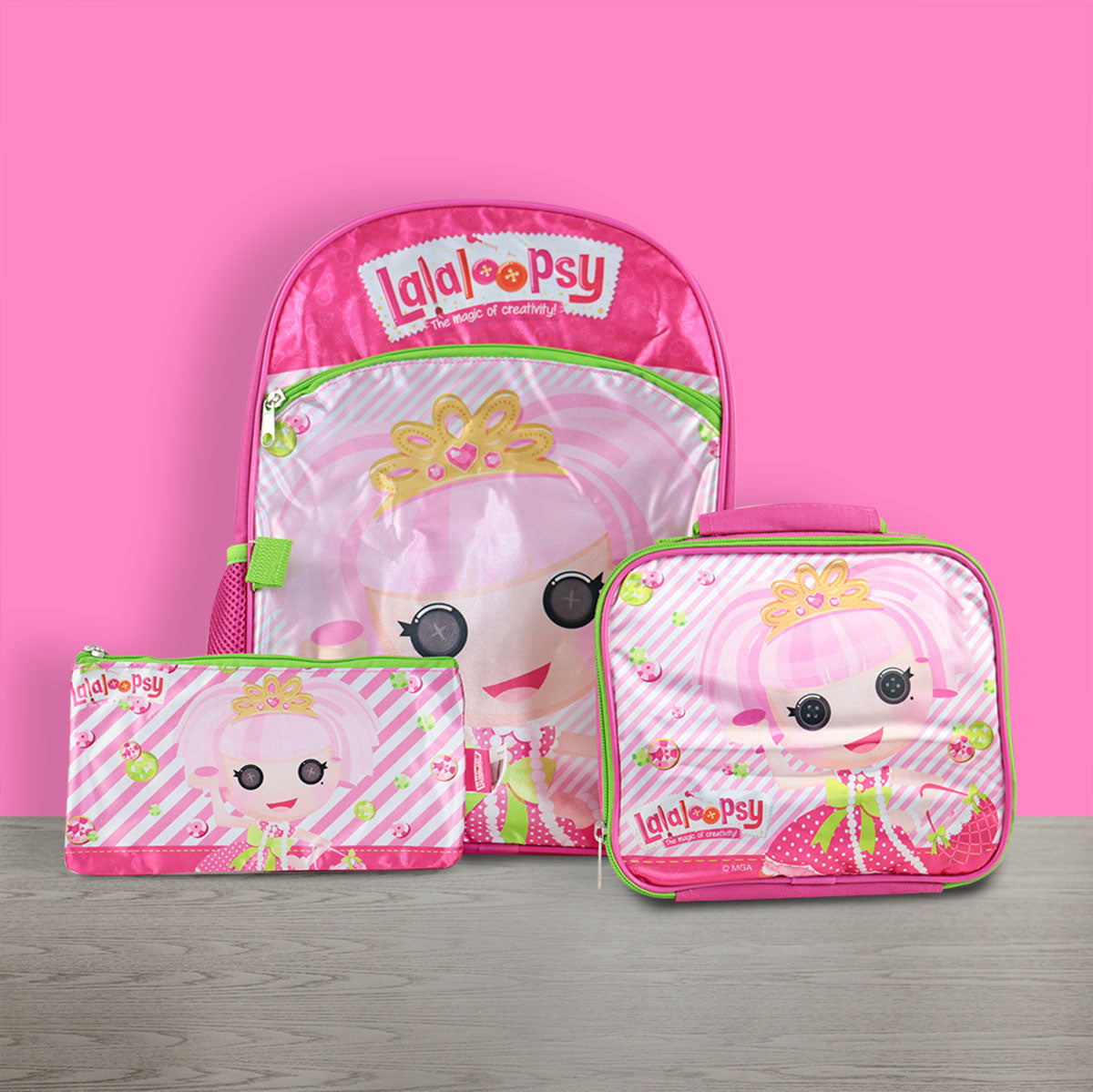 Set Mochila Lapicera y Lonchera para Niña