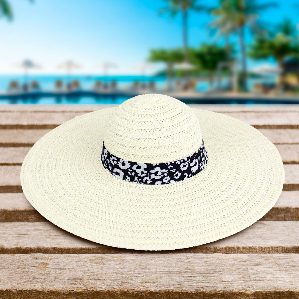 Sombrero de Paja con cinta de Flores