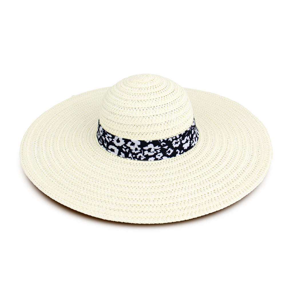 Sombrero de Paja con cinta de Flores