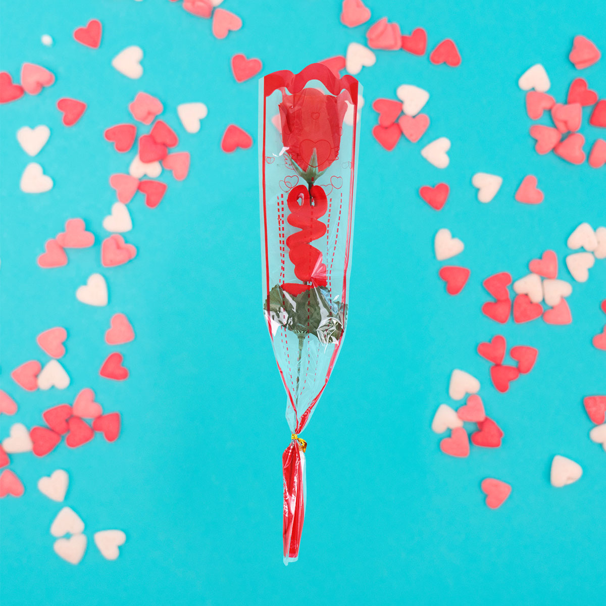 Rosa Artificial Love Color Rojo