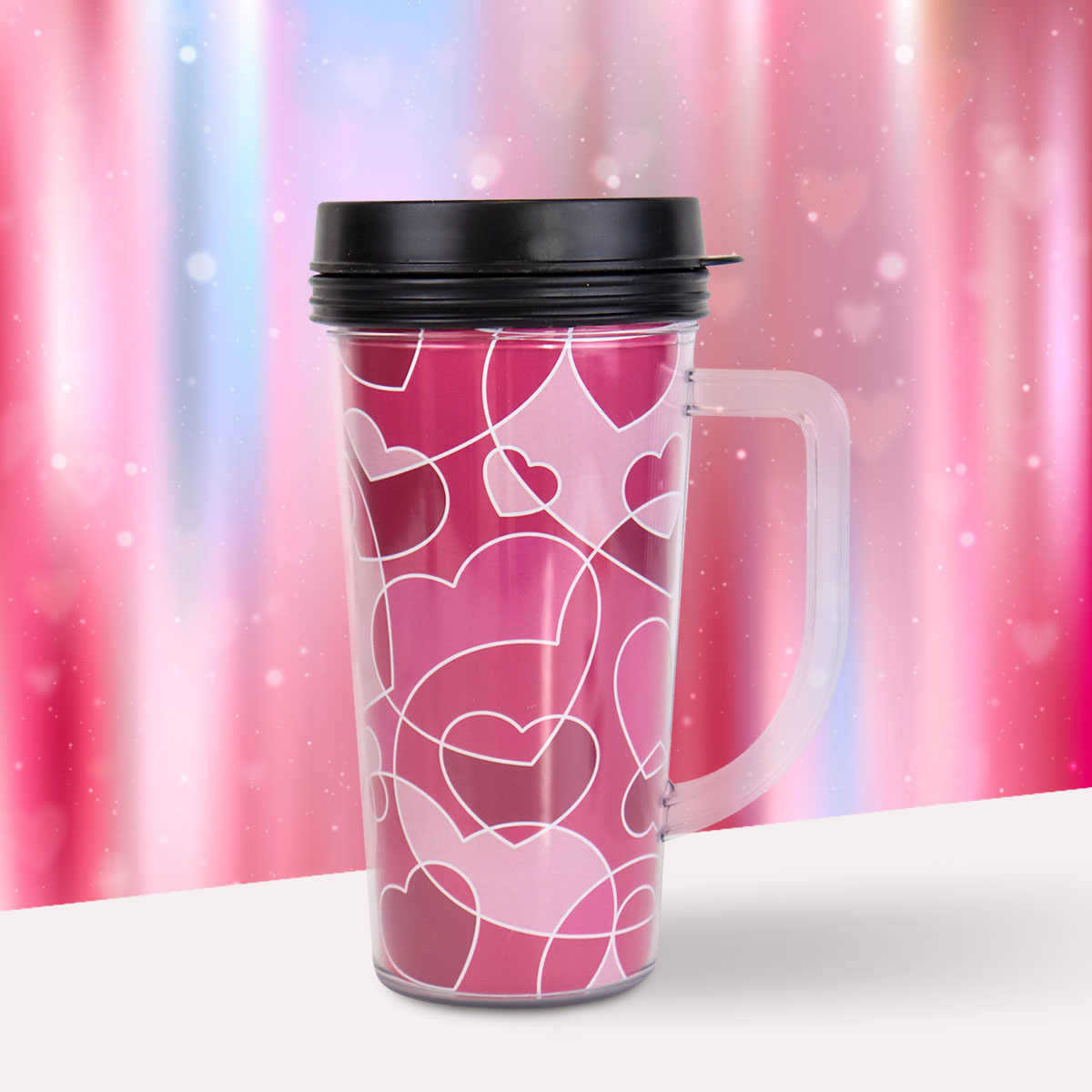 Termo para Café Corazones Color Rosa