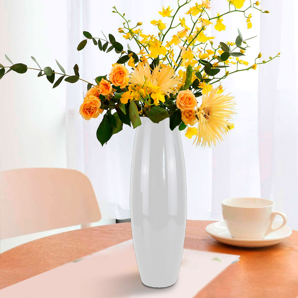 Florero de Vidrio color Blanco