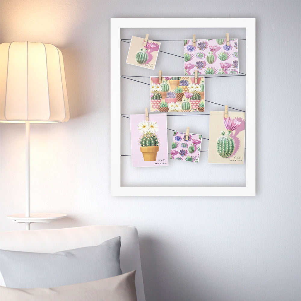 Portarretrato de Tendedero Familiar color Blanco 6 Fotografías 40x50cm