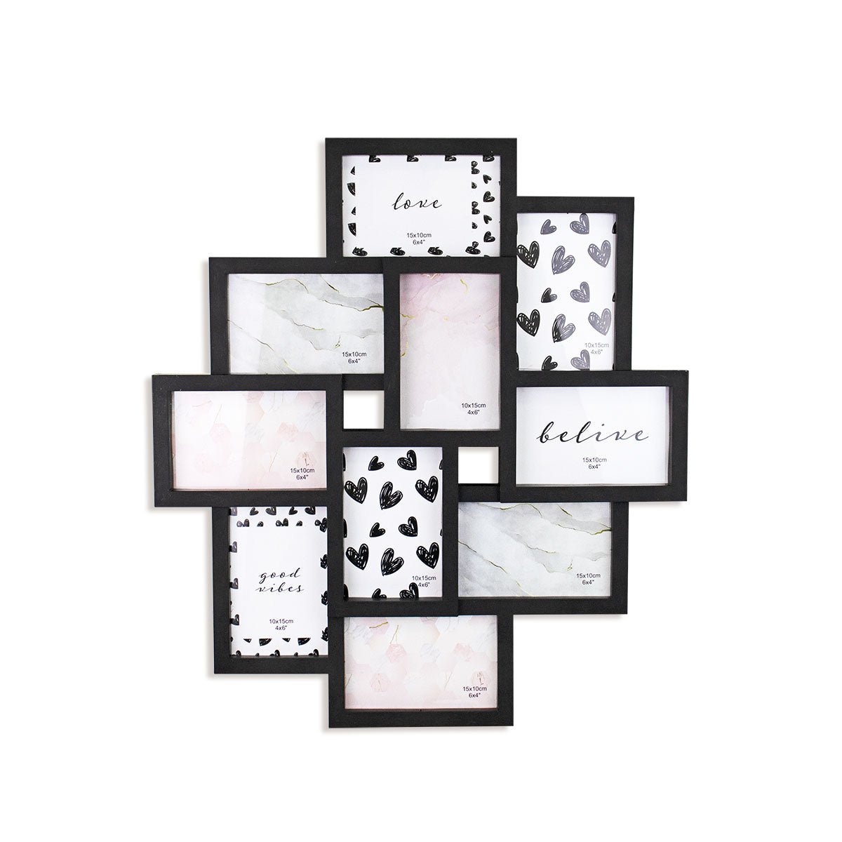 Portarretrato Familiar color Negro 9 Fotografías 54x49cm