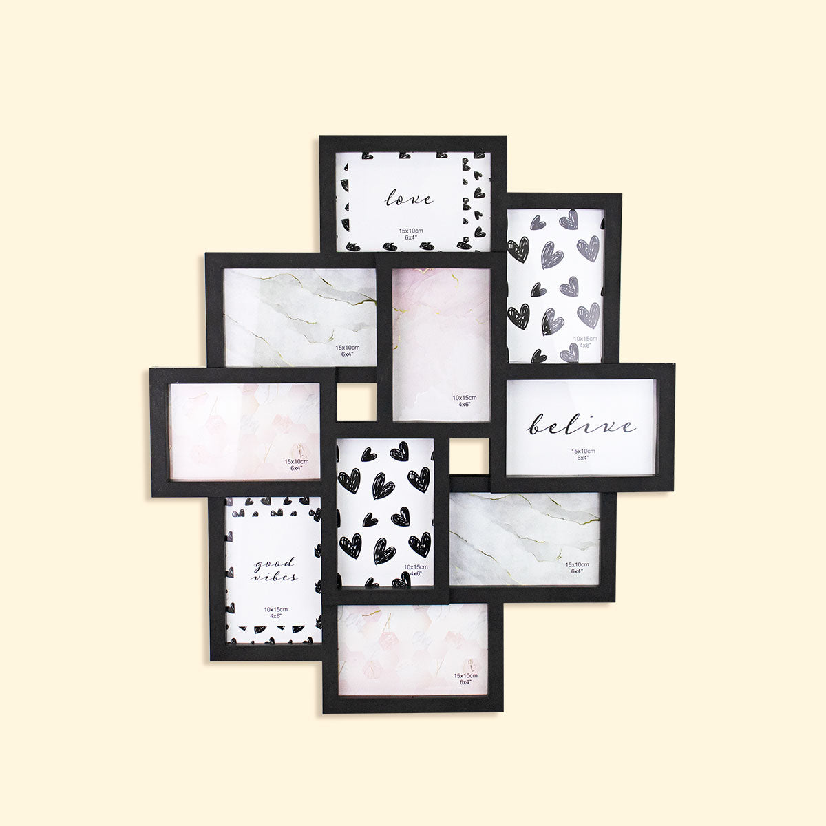 Portarretrato Familiar color Negro 9 Fotografías 54x49cm