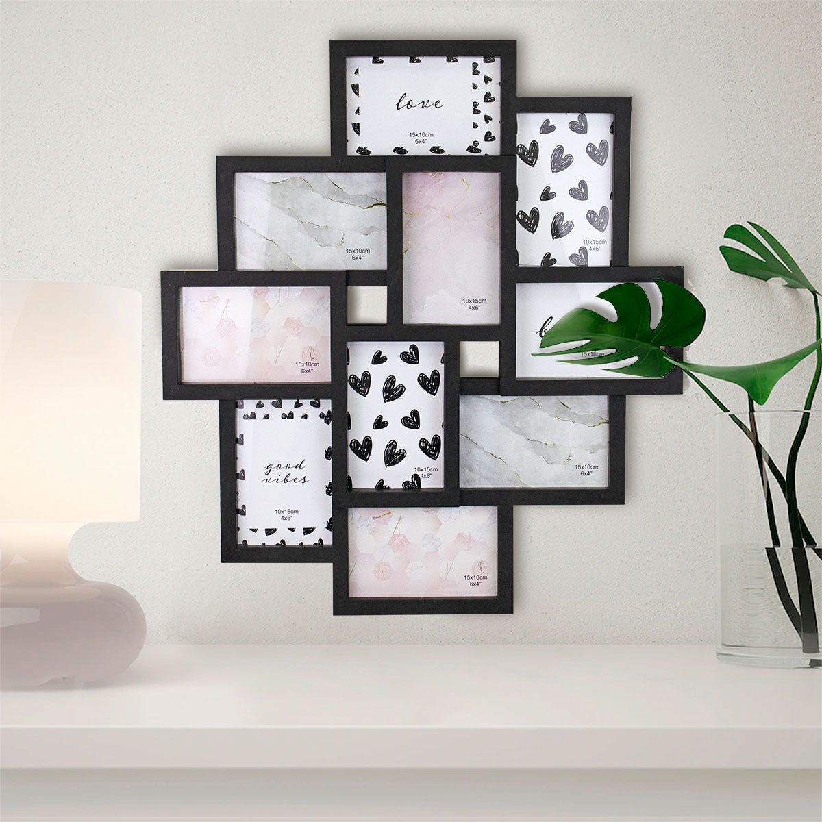 Portarretrato Familiar color Negro 9 Fotografías 54x49cm