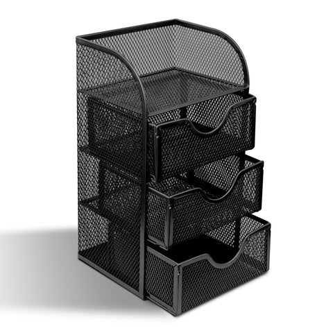 Organizador Vertical 3 cajones color Negro 15x5x5cm