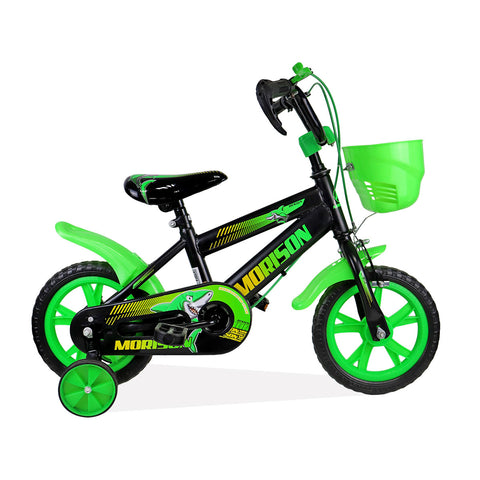 Bicicleta Rodada 12 Color Verde para Niño, Ruedas de Apoyo