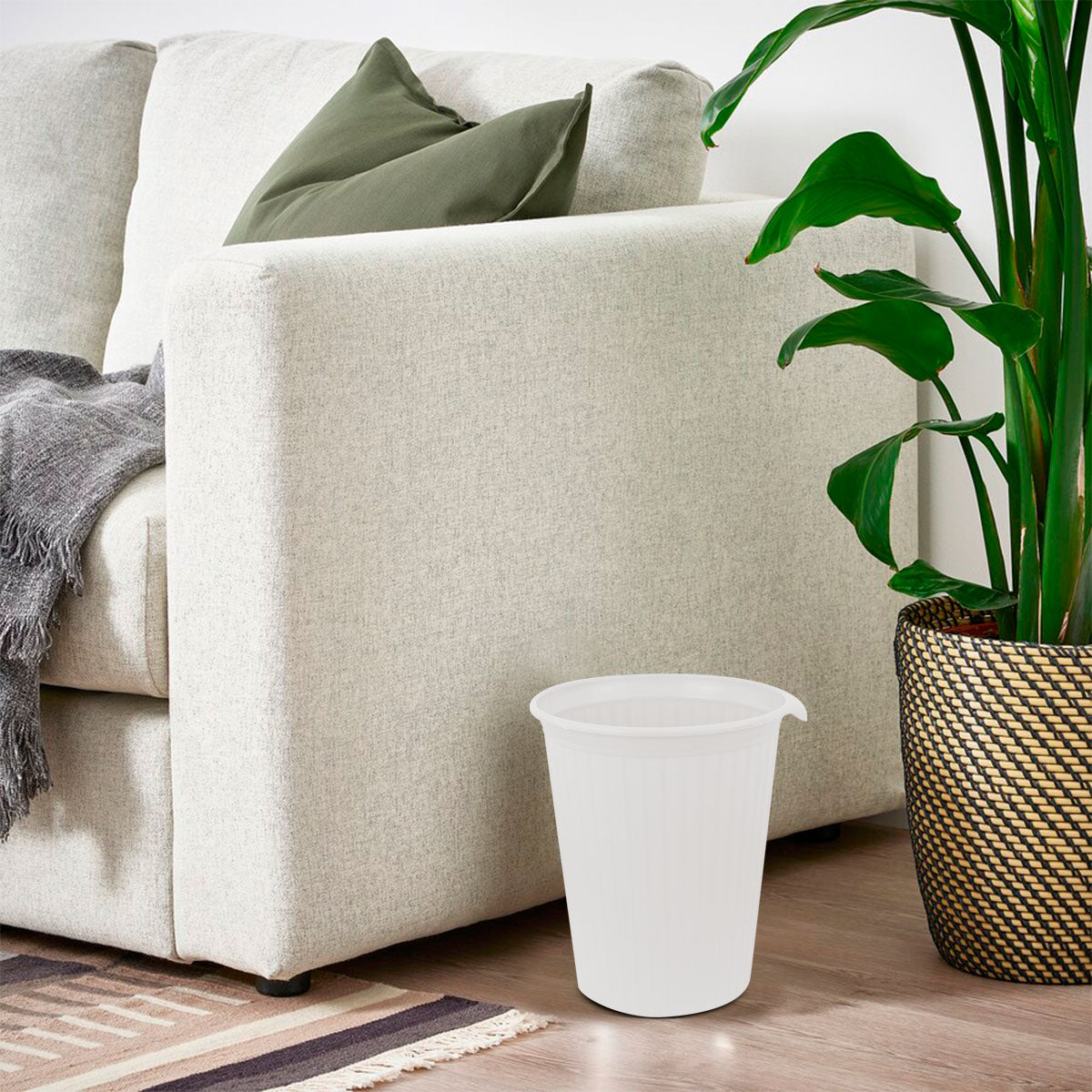 Basurero de plástico color Blanco