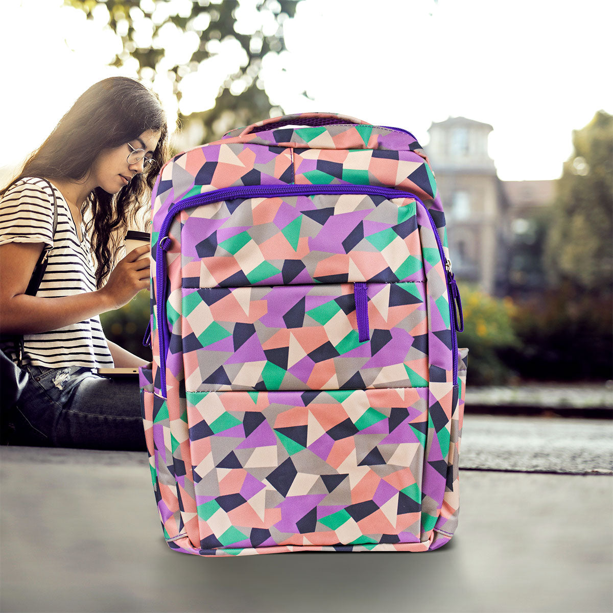 Mochila de Figuras color Rosa/Morado