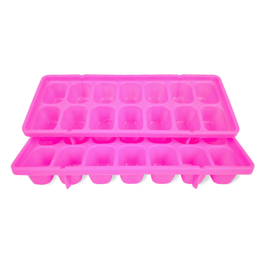 Molde de Plástico para Hielo Rosa