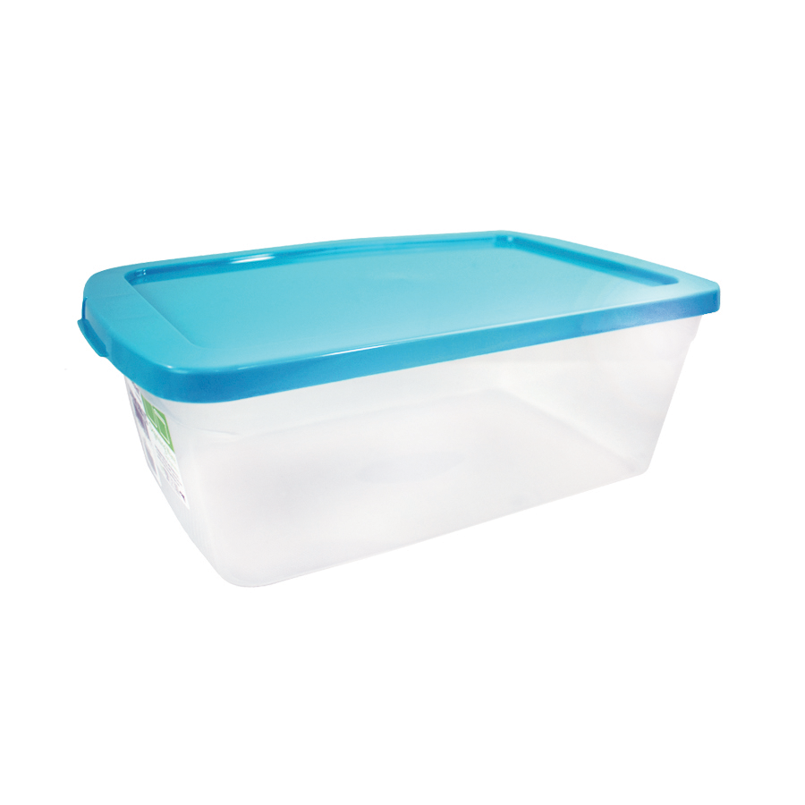 Caja de Plástico Multiusos con tapa 6 Litros color Aqua