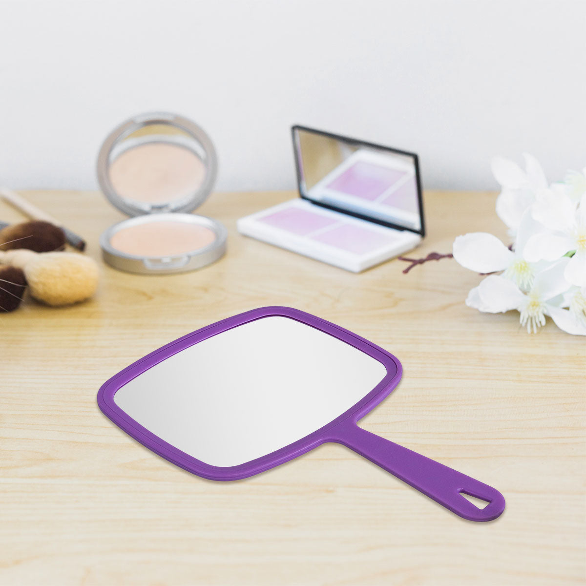 Espejo rectangular con marco 20x16x28cm en color Lila.