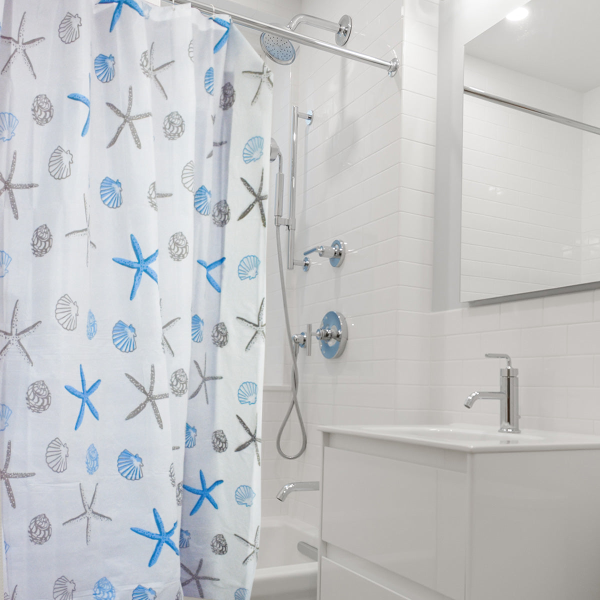 Cortina de Baño Conchas de Mar 180x160cm