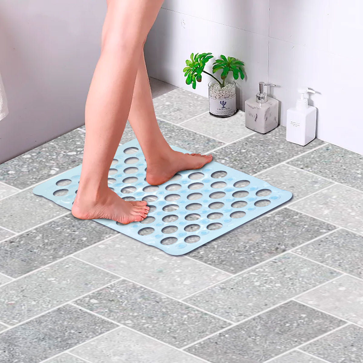 Tapete para Baño Antiderrapante, color Azul