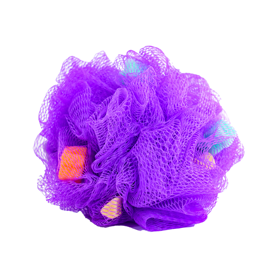 Borla, Esponja color Morado con Jabón, 2 en 1