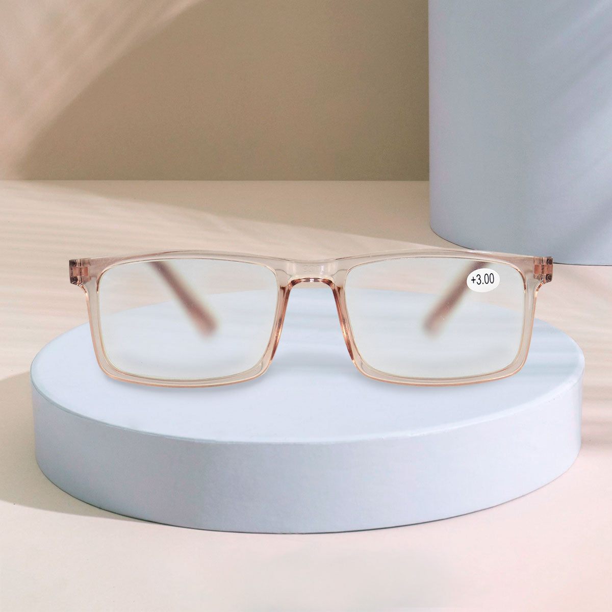 Lentes de Armazón Cuadrado Rosa con Graduación de 2.00 Dioptrias, Ideal para Lectura