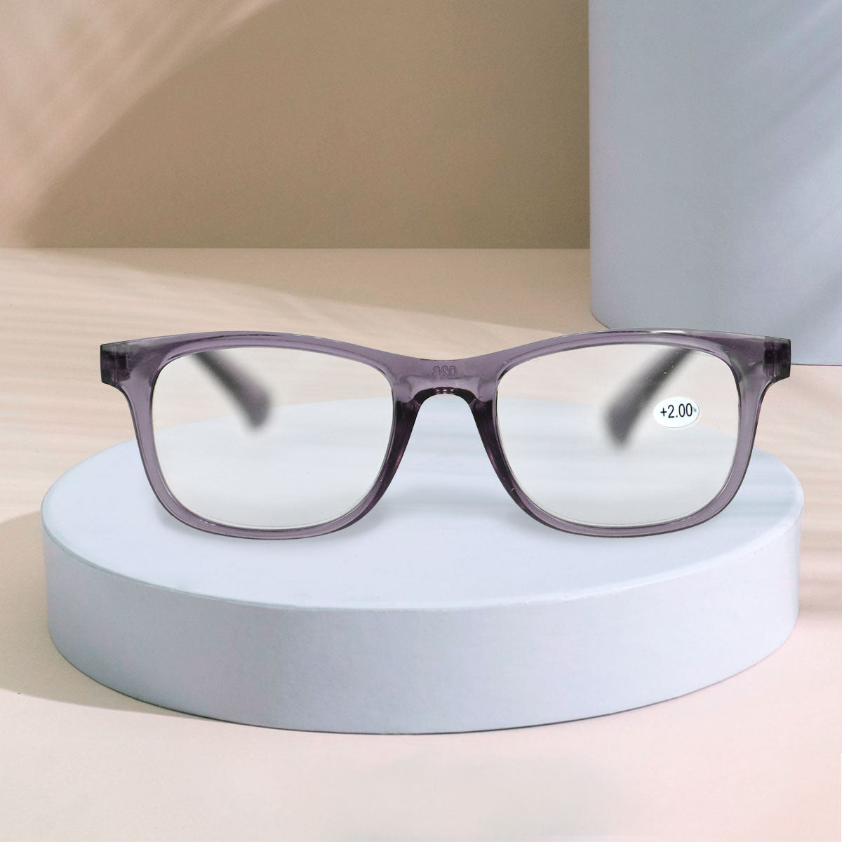 Lentes de Armazón Ovalados Lila con Graduación de 2.00 Dioptrías