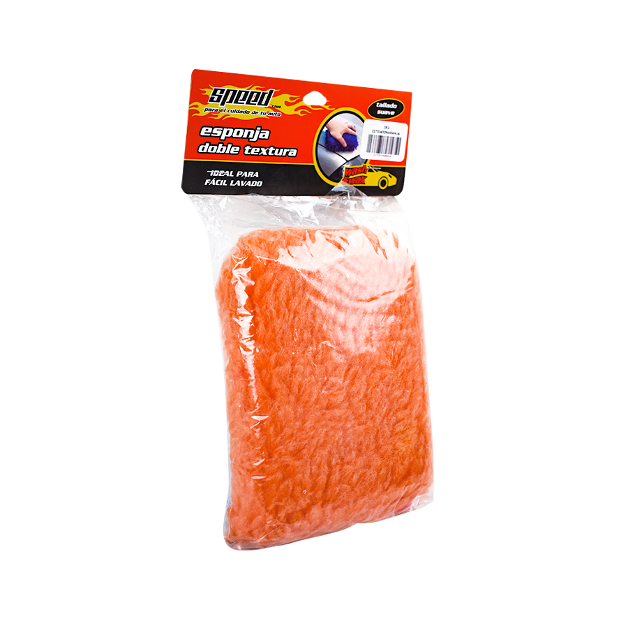 Esponja para Auto Doble Textura color Naranja