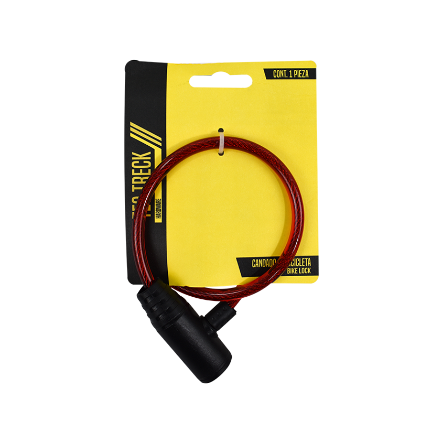 Candado para Bicicleta 65cm color Rojo