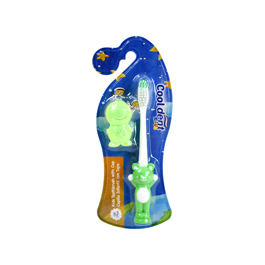 Cepillo Dental COOL DENT Kids con Tapa color Verde