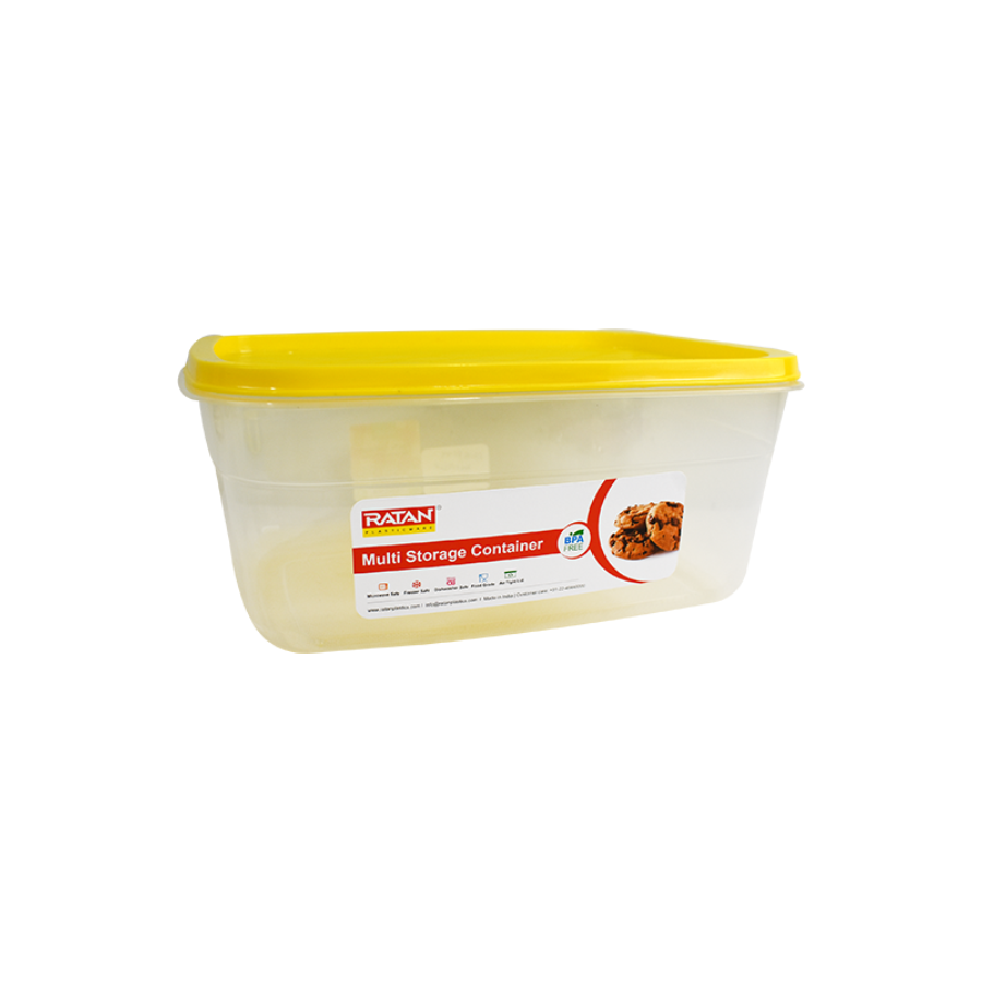 Recipiente de Plástico con Tapa color Amarillo, 2 L – Waldo's