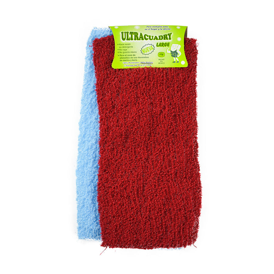 Fibra para Vajilla Doble Roja y Azul