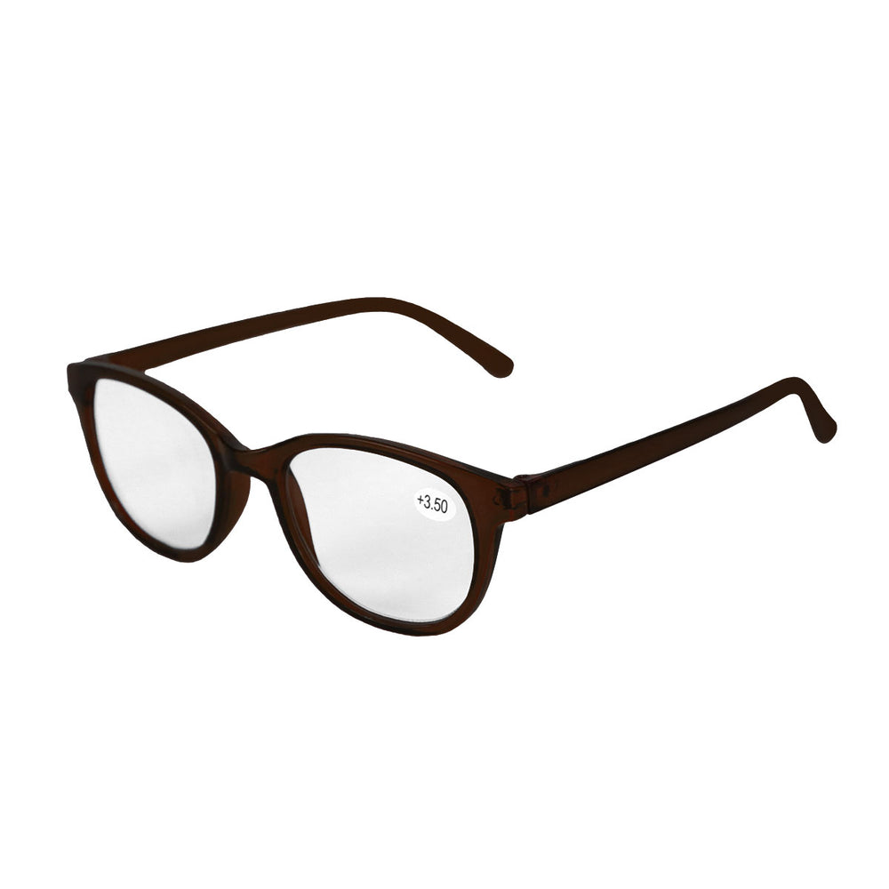 Lentes de Armazón Café Redondos con Graduación de 3.00 Dioptrías, Ideal para Lectura