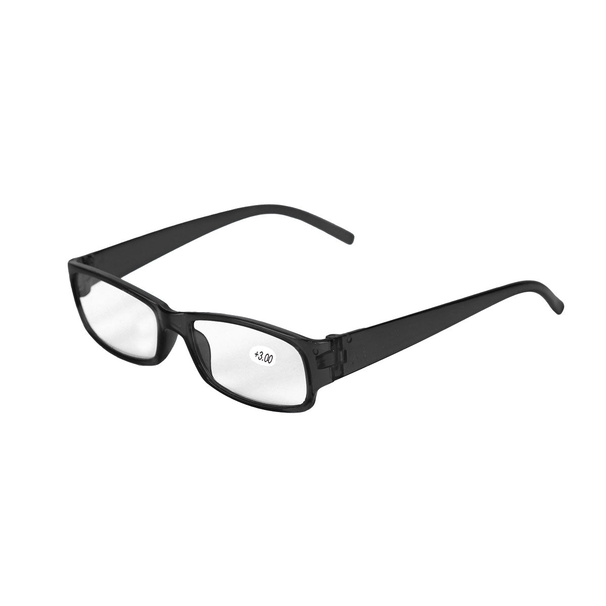 Lentes de Armazón Negro Rectangulares con Graduación de 3.00 Dioptrias, Ideal para Lectura
