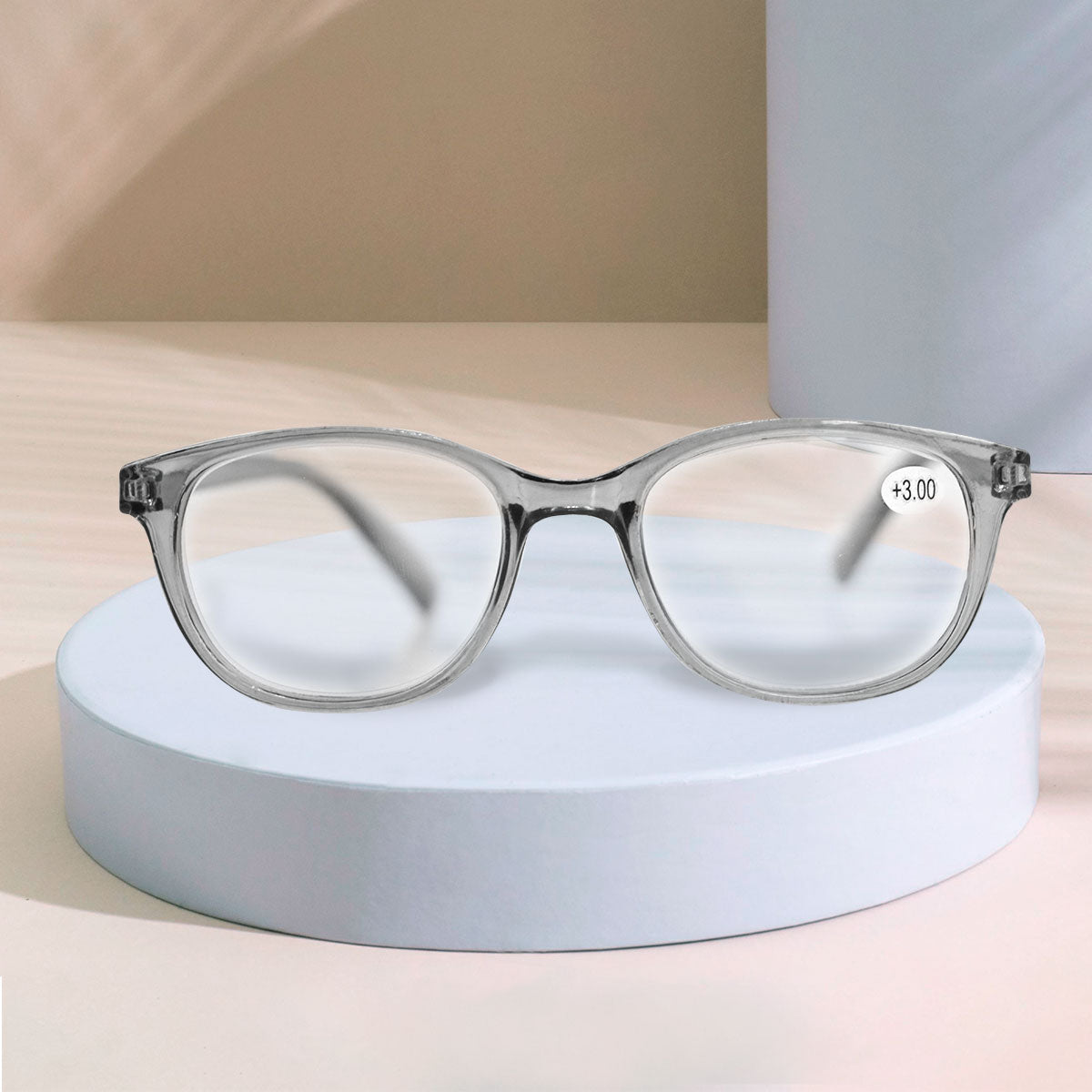 Lentes de Armazón Oxford Ovalados con Graduación de 3.00 Dioptrías, Ideal para Lectura