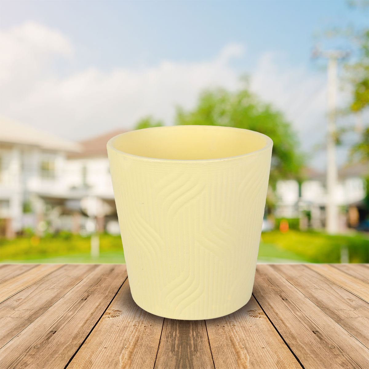 Maceta de Cerámica Color Amarillo