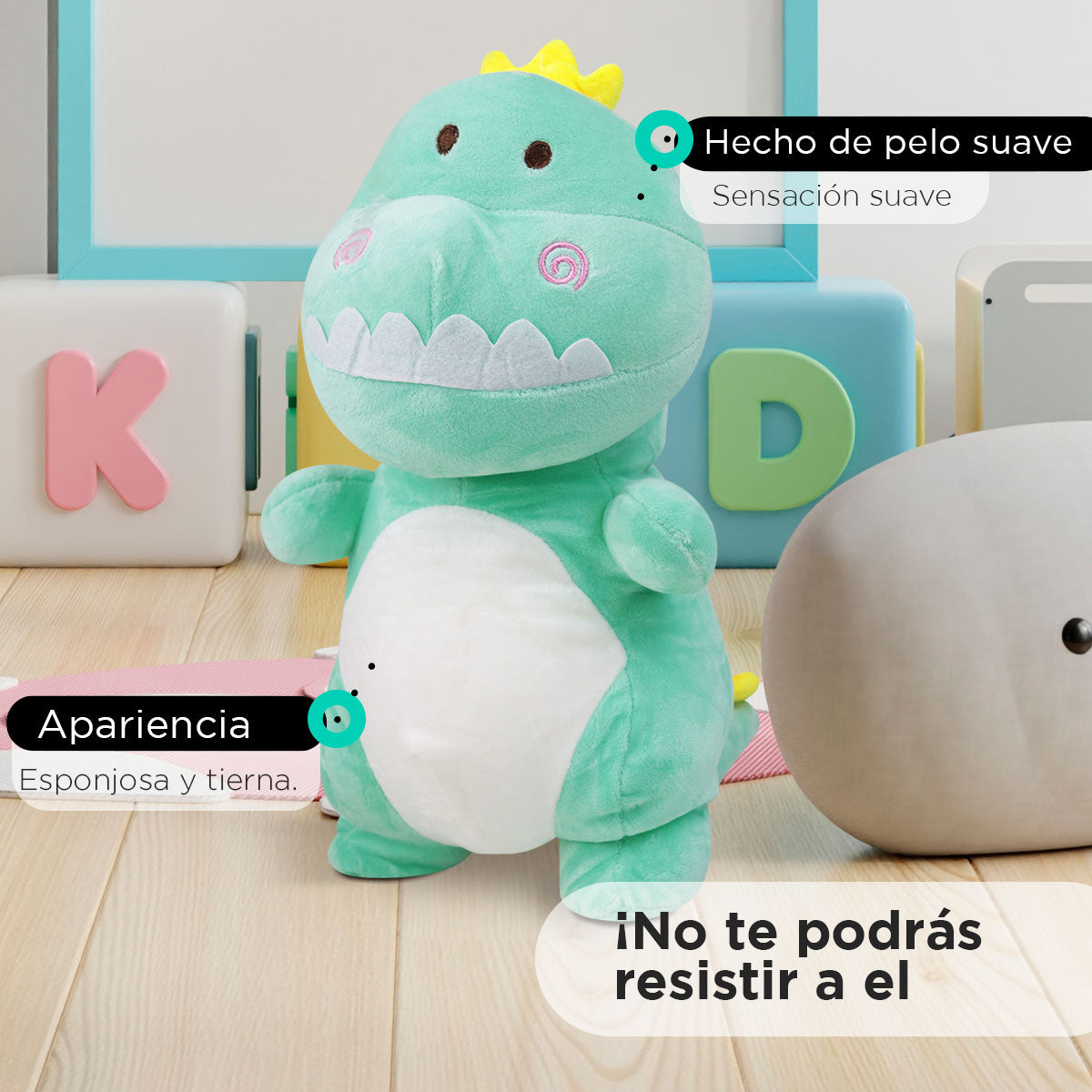Adorable Dinosaurio de Peluche Suave color Azul
