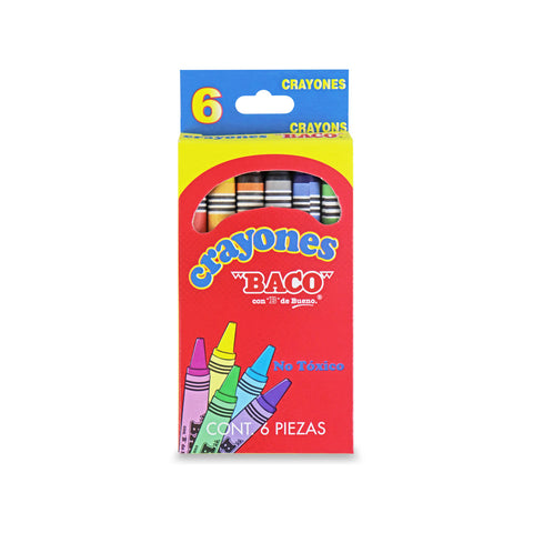 Crayones de Colores "Baco" 6 piezas