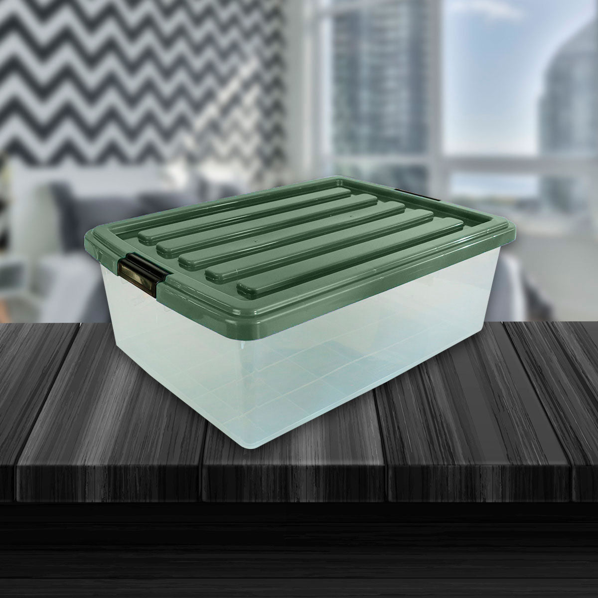 Caja de Almacenamiento Goliat, 32 L, 1 Pieza, Color Verde Militar