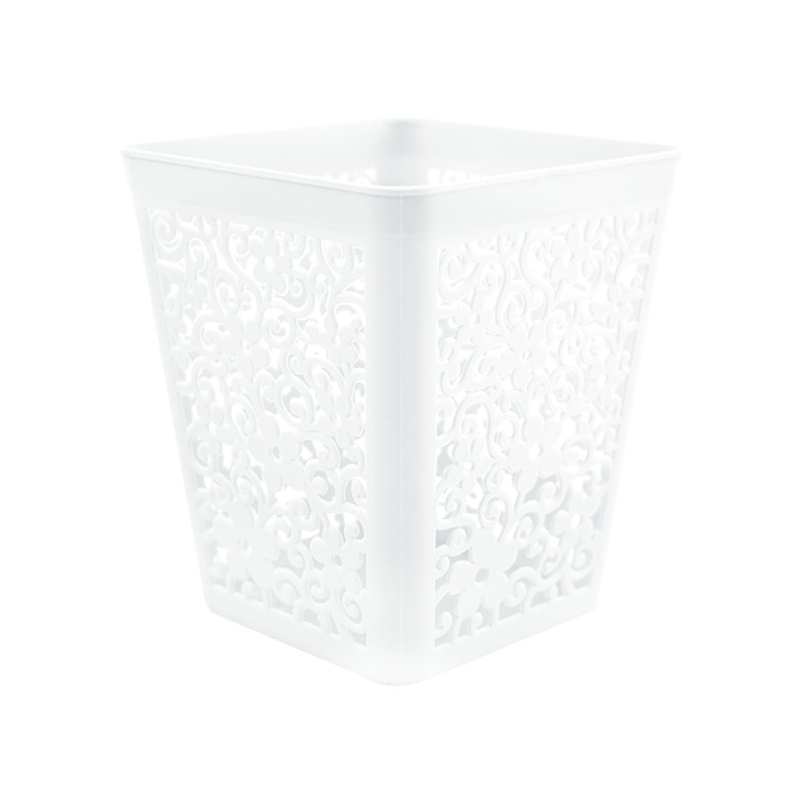 Encantadora Canasta Cuadrada color Blanco 13 x 15 x 8.5cm