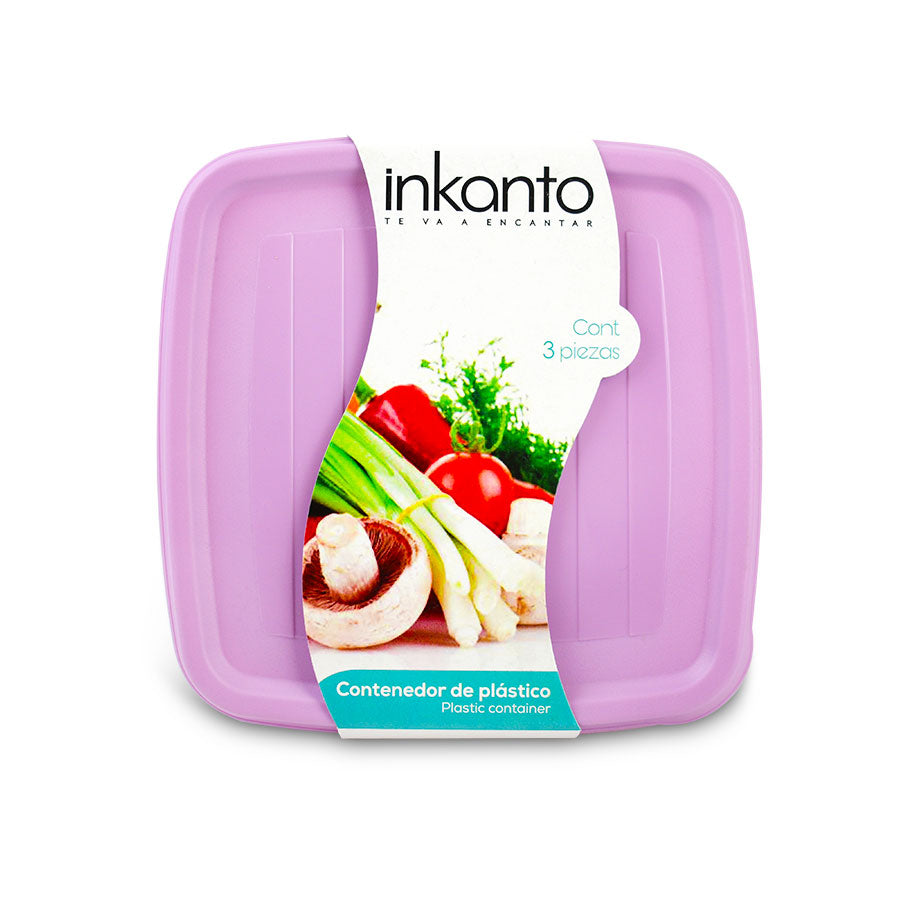 Juego de Contenedores Herméticos para AlimentosNirmal 3pzas Color Lila