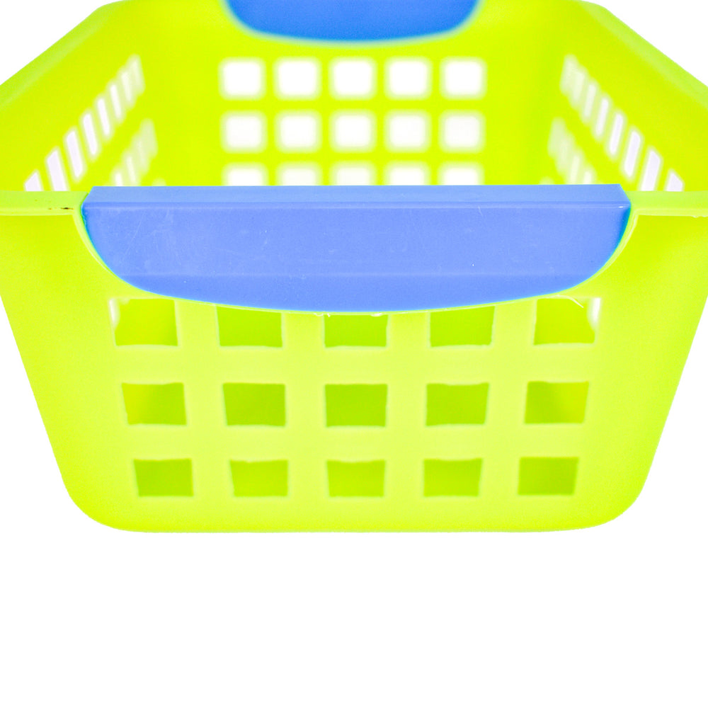Canasta Multiusos color Lima con Azul 27x20x10 cm