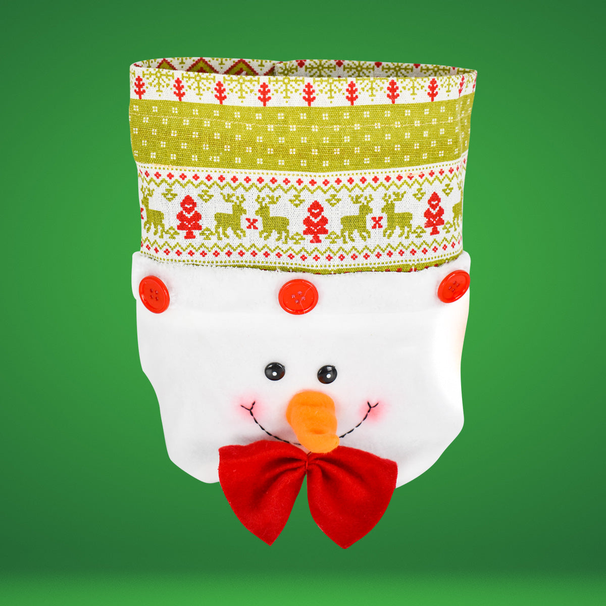Bolso Navideño Muñeco de Nieve 26x22cm