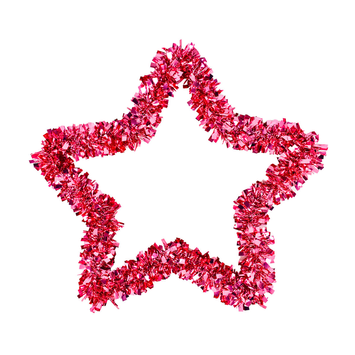 Estrella Navideña de Tinsel color Rosa