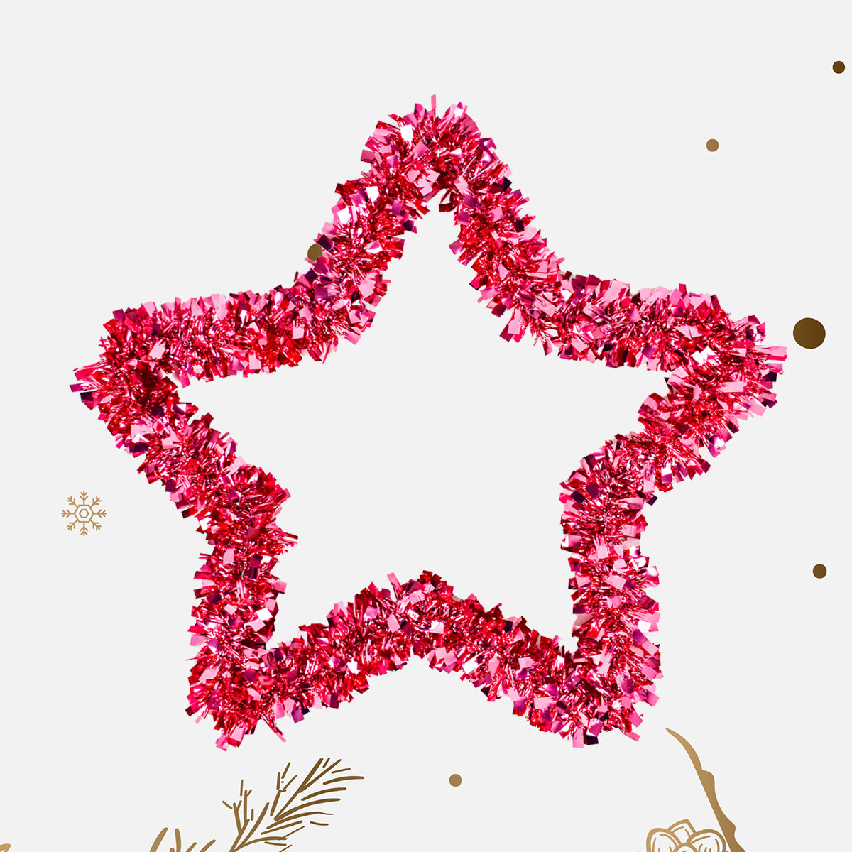 Estrella Navideña de Tinsel color Rosa