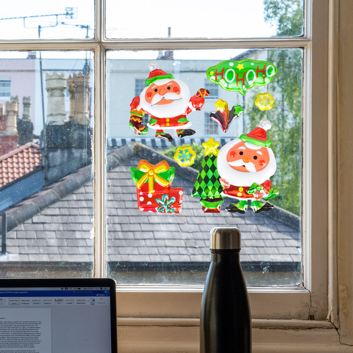 Stickers Puffy con Diseño Navideño, Santa Claus