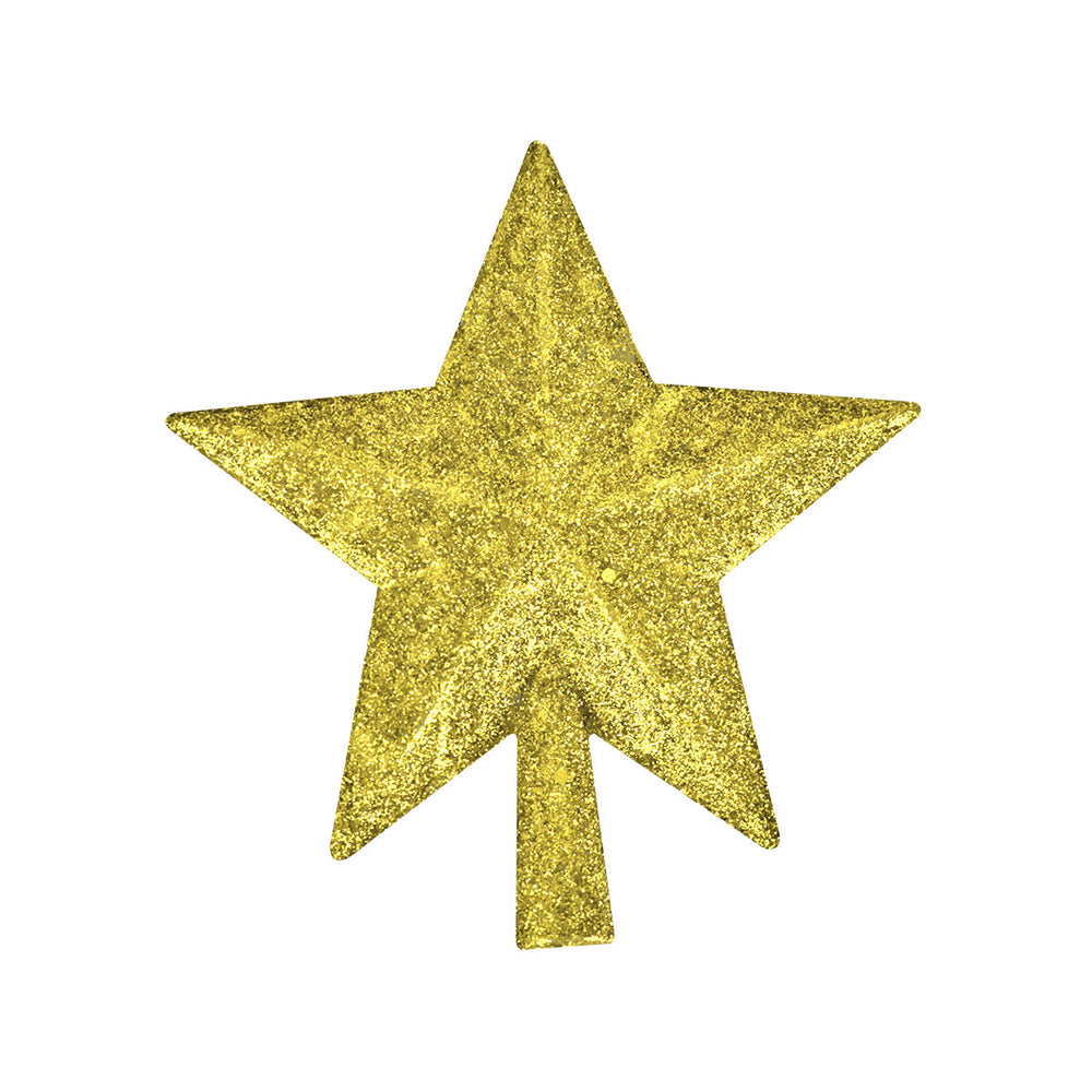 Estrella de Árbol, Color Dorado, Glitter