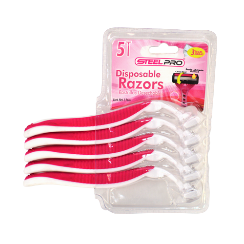 Rastrillo Steel Pro 5pz Rosa (4567412539441)