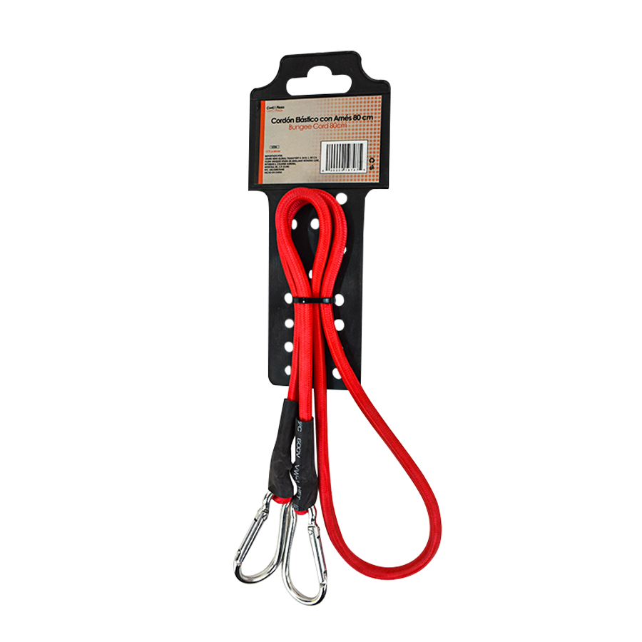 Cordón Elástico con Arnés 80cm Color Rojo