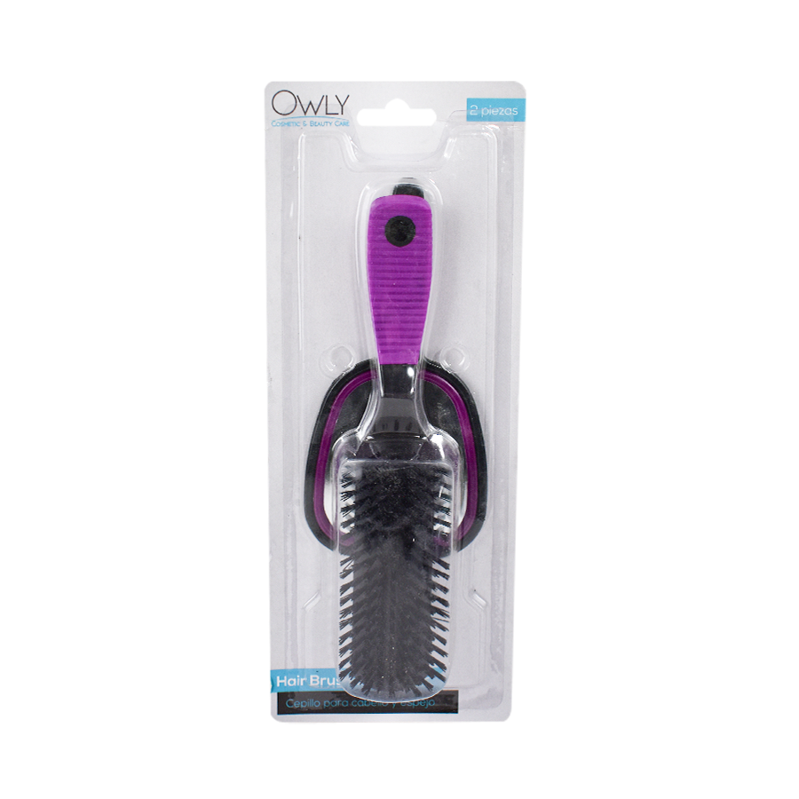 Set Cepillo Cuadrado con Espejo Morado