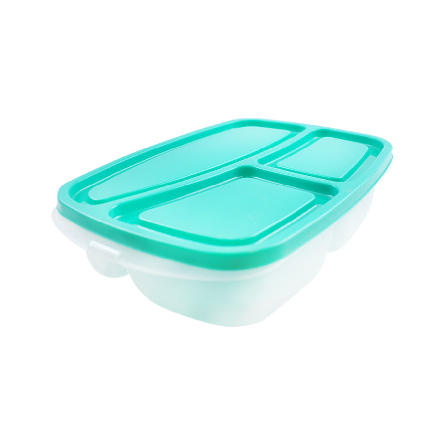 Contenedor Rectangular con Divisiones tapa color Aqua