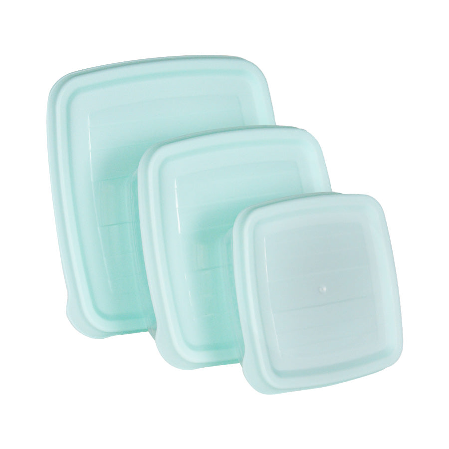 Inkanto Set de 3 Herméticos Cuadrados tapa color Menta