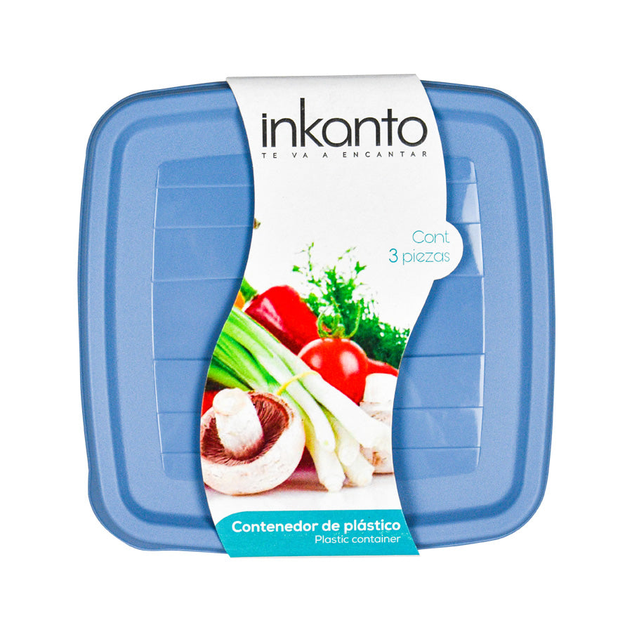 Juego de Contenedores Herméticos para Alimentos Nirmal 3pzas Color Gris