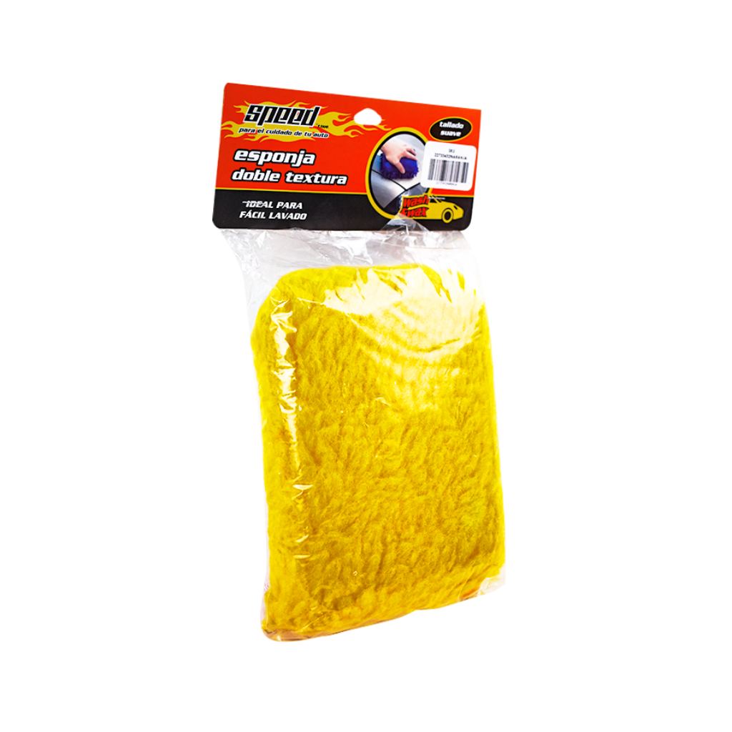 Esponja para Auto Doble Textura color Amarillo