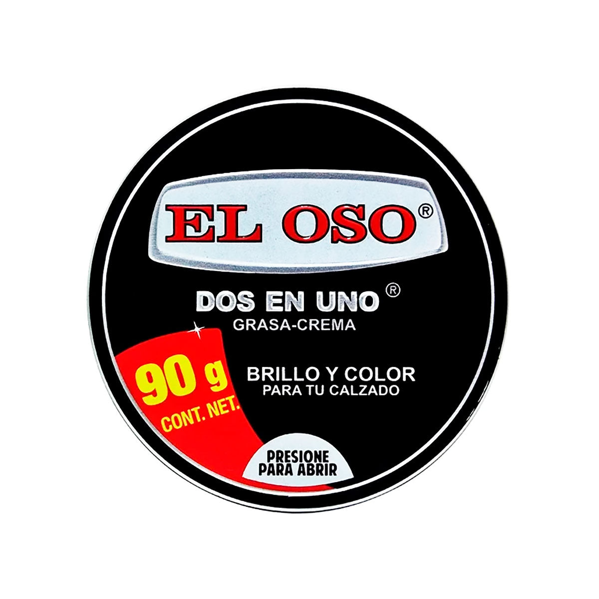 Grasa en Crema El Oso, Dos en Uno para Calzado Negro, 90 g